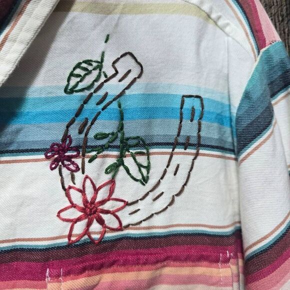 Tasha Polizzi for TP Saddleblanket Vintage 90s Southwestern Print Pearl Snap Wes - Picture 2 of 5